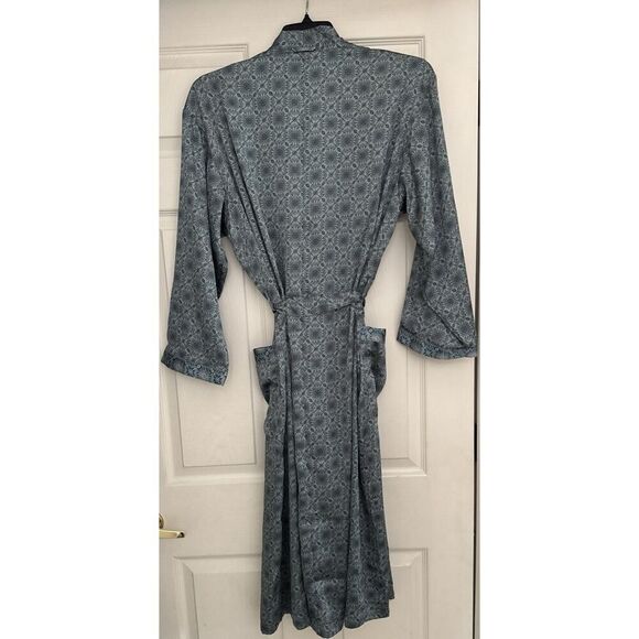 Free People Intimately Sz XS/S Oasis House Robe Blue Motif Kimono Stone - Picture 12 of 16